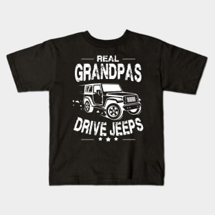 Real Grandpas Drive Jeeps Father's Day Gift Papa Jeep Kids T-Shirt